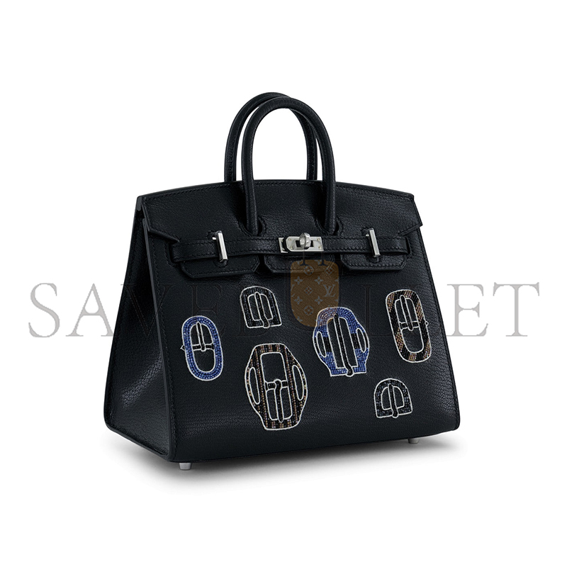 H**mes MASTER BIRKIN 20 BOUCLERICE MODERNE CASAQUE CHEVRE BLACK (20*17*11cm)